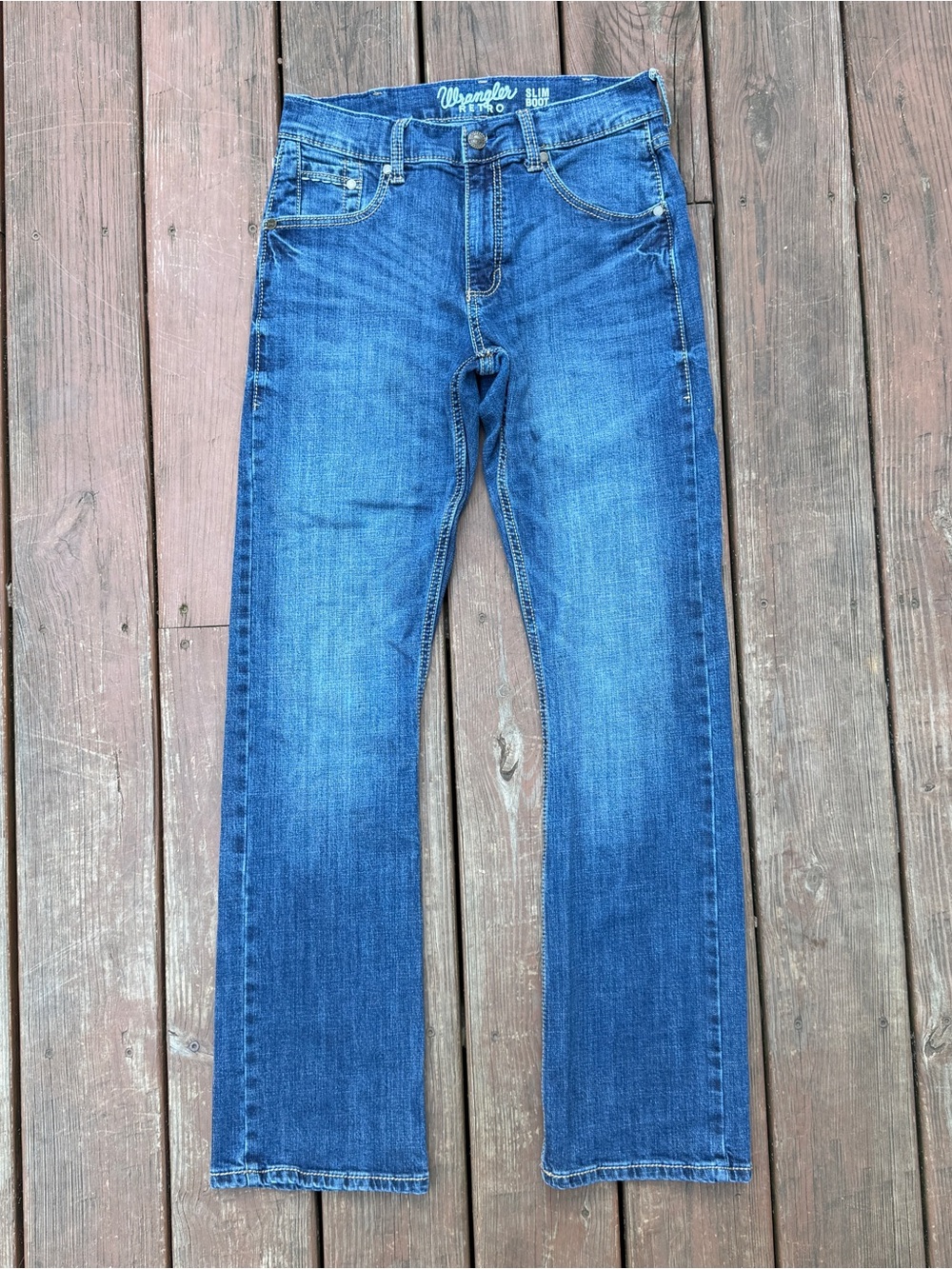 Wrangler Retro Slim Boot Jeans Men’s 30x34 Medium Wash Stretch Denim Classic